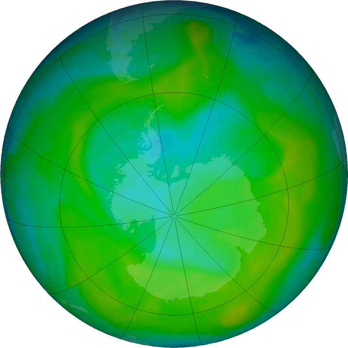 Antarctic ozone map for 11 December 2017